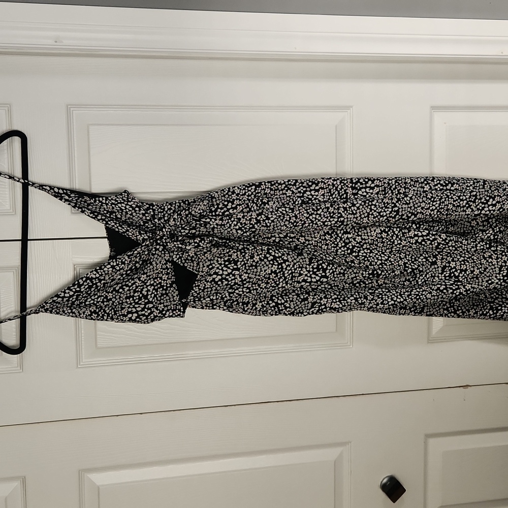 Dynamite Black and White Floral Romper